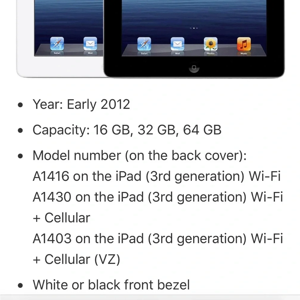 Apple IPad 3rd Generation (2012) 16G.